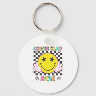 Retro Cousin Camp 2025 Family Vacation Summer Camp Key Ring