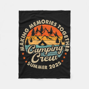 Retro Cousin Crew 2025 Camping Cousins Summer 2025 Fleece Blanket