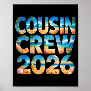 Retro cousin crew 2026 camp family vacation trip poster