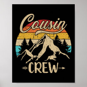 Retro Cousin Crew Camping Outdoor Summer Camp Poster