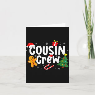 Retro Cousin Crew Gingerbread Santa Family Matchin Card