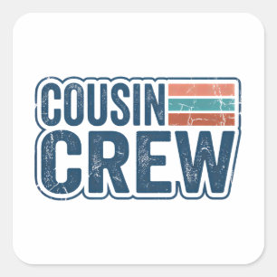 Retro Cousin Crew Matching Family Reunion Gifts Square Sticker