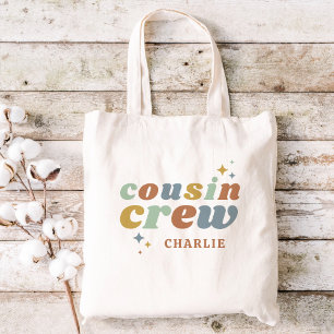 Retro Cousin Crew Monogram   2 Sided Print Tote Bag