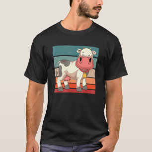 Retro Cow Farmer Farm Animal Cute Cow T-Shirt