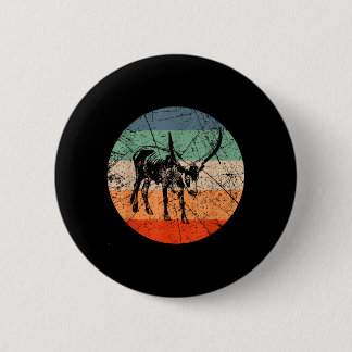 Retro Cow Silhouette - Cattle Farmer Vintage 6 Cm Round Badge