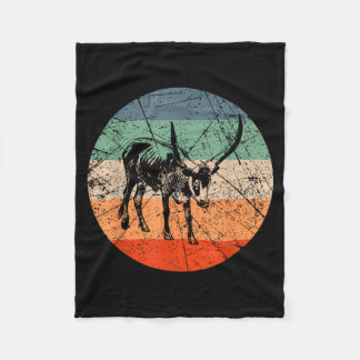 Retro Cow Silhouette - Cattle Farmer Vintage Fleece Blanket