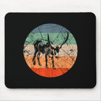 Retro Cow Silhouette - Cattle Farmer Vintage Mouse Pad