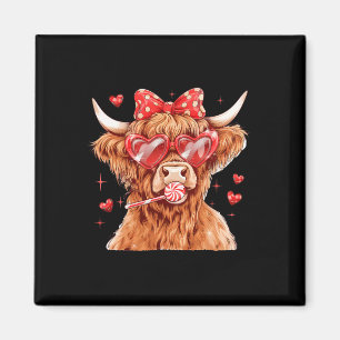 Retro Cow Valentine Coquette Cute Valentine's Day  Magnet