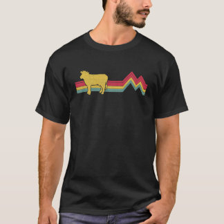 Retro Cow . Vintage Style Farm Farmer Animal 70S 8 T-Shirt