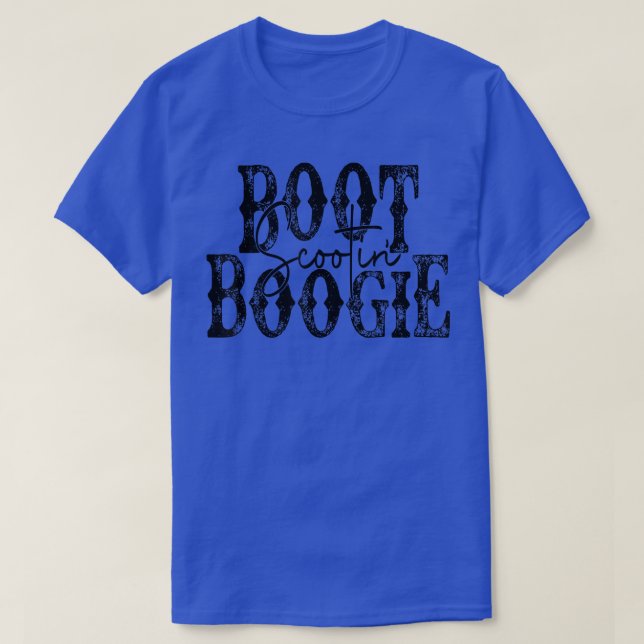 Retro Cowboy Boot Scooting Boogie Western Country  T-Shirt (Design Front)