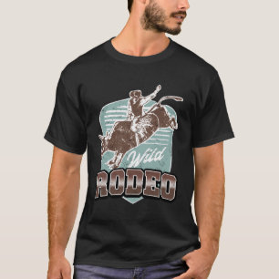 Retro Cowboy Bucking Horse Wild Rodeo Western Coun T-Shirt