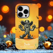Retro Cowboy Cactus Cartoon
