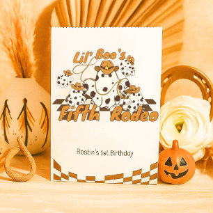 Retro Cowboy Halloween Chequered Pattern Birthday Favour Bags