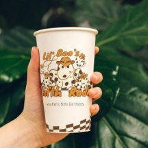 Retro Cowboy Halloween Chequered Pattern Birthday