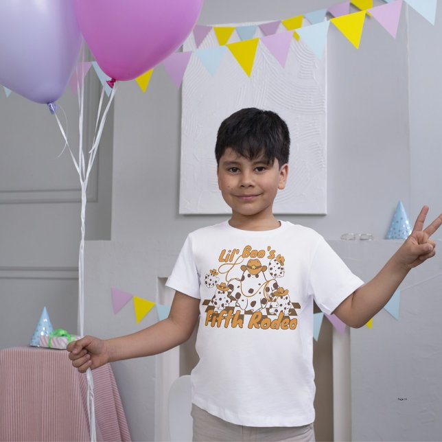 Retro Cowboy Halloween Chequered Pattern Birthday Toddler T-Shirt (Creator Uploaded)