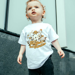Retro Cowboy Halloween First Rodeo Birthday Toddler T-Shirt