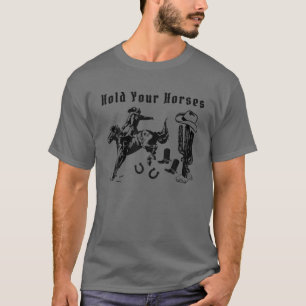 Retro Cowboy Rodeo Dad Hold Your Horses Western Co T-Shirt
