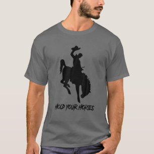 Retro Cowboy Rodeo Dad Hold Your Horses Western Co T-Shirt