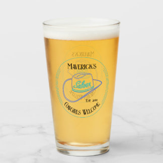 Retro Cowboy Saloon Drinkware Pint  Beer  Glass