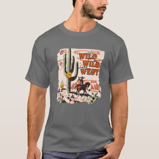 Retro Cowboy Wild Wild West Desert Cactus Western T-Shirt