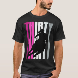Retro Cowgirl Birthday 30th Rodeo Horse Queen Barr T-Shirt
