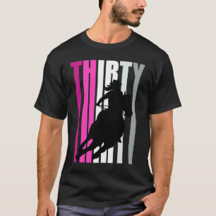 Retro Cowgirl Birthday 30th Rodeo Horse Queen Barr T-Shirt