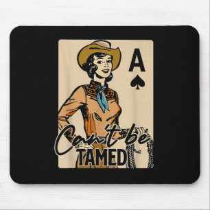 Retro Cowgirl Card Can't Be Tamed Western Country  Mouse Pad