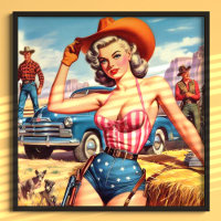Retro Cowgirl Pin Up