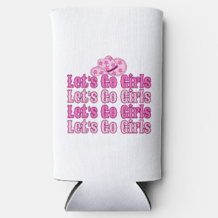 Retro Cowgirl Pink Bride Seltzer Can Cooler