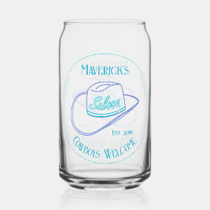 Retro Cowgirl Saloon Can Beer Drinkware Glass