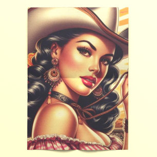 Retro Cowgirl Tissue Paper