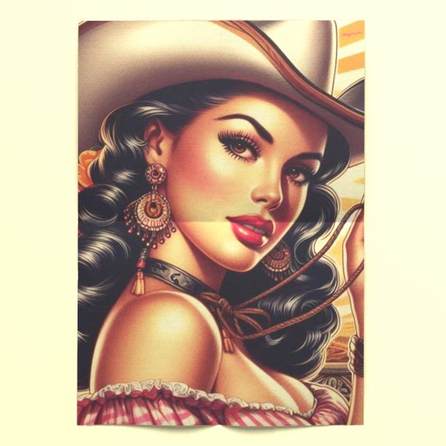 Retro Cowgirl Tissue Paper (Creator Uploaded)