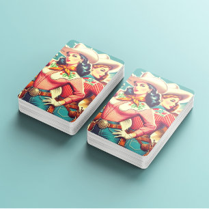 Retro Cowgirls Pin-ups Playing Cards
