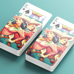 Retro Cowgirls Pin-ups Playing Cards