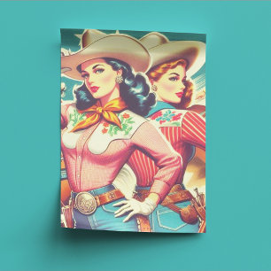 Retro Cowgirls Pin-ups Tissue Paper