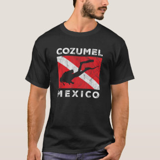 Retro Cozumel Mexico Scuba Dive Vintage Dive Flag  T-Shirt