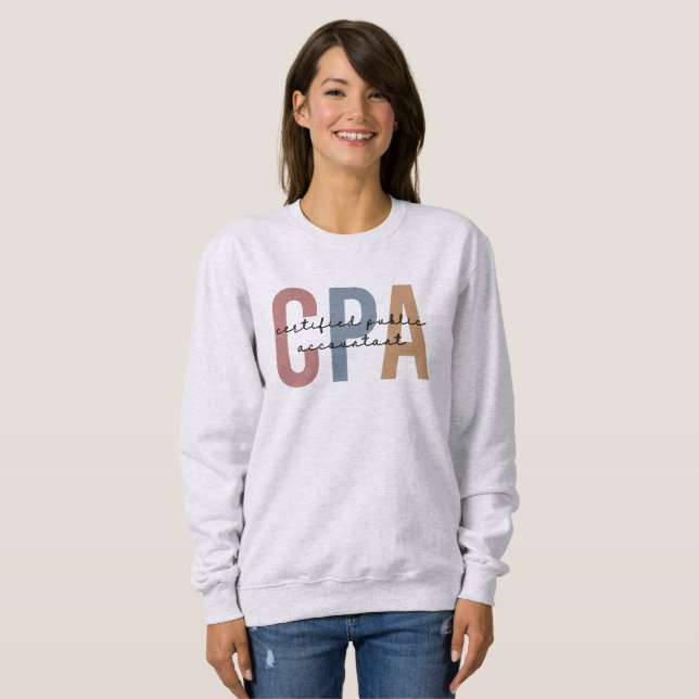 Retro CPA Certified Public Accountant Sweatshirt (Front Full)