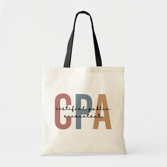 Retro CPA Certified Public Accountant Tote Bag (Front)