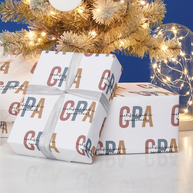 Retro CPA Certified Public Accountant Wrapping Paper (Holidays)
