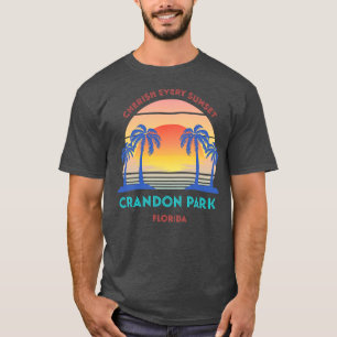 Retro Crandon Park Beach Cherish Every Sunset T-Shirt