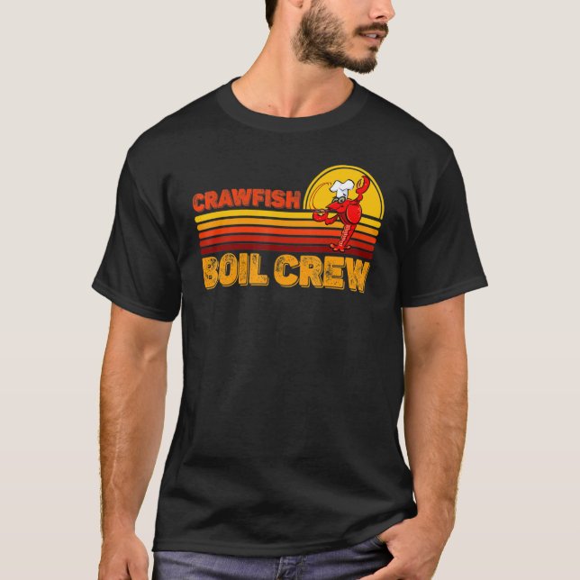Retro Crawfish Boil Crew  Crayfishcrawdadmudbug T-Shirt (Front)