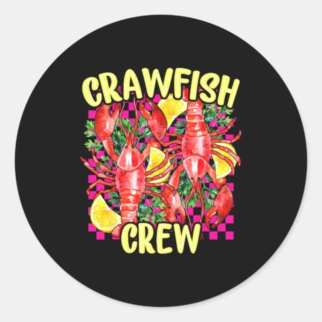Retro Crawfish Crew Cajun Boil Season For Men Wome Classic Round Sticker (Front)