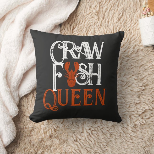 Retro Crawfish Queen Seafood Cushion (Blanket)