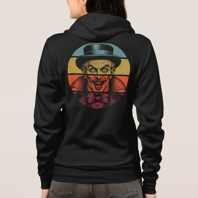 Retro Crazed Face Illusionist Front & Back Hoodie (Back)