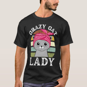 Retro Crazy Cat Lady Women Vintage Animal Mother' T-Shirt