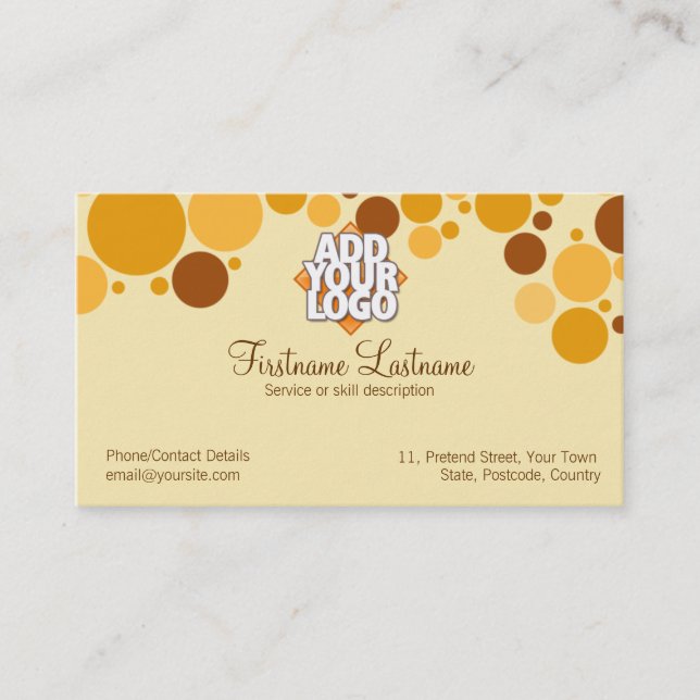 Retro Cream Bubbles Business Card (Front)