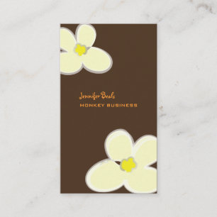 RETRO CREAM PLUMERIAS/DIY BACKGROUND COLOR BUSINESS CARD