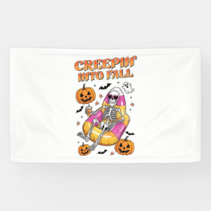 Retro Creepin into Fall Halloween Banner