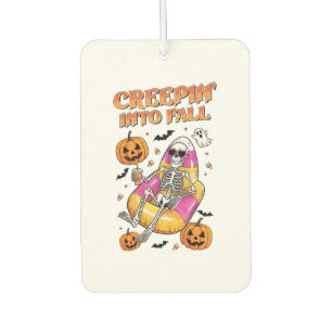 Retro Creepin into Fall Halloween Car Air Freshener