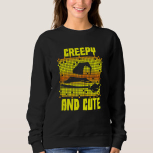 Retro Creepy And Witch Hat And Broom Costume For W Sweatshirt